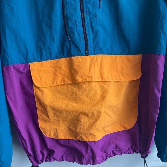 Windbreaker Jacket Size XS Anorak Half Zip Color block - Picture 3 of 12